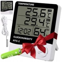 STACJA POGODOWA POGODY TERMOMETR HIGROMETR CZUJNIK SONDA ZEGAR BUDZIK