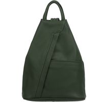 VERA PELLE plecak damski skórzany licowy trójkątny V520 c.zielony