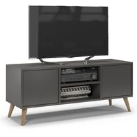 Szafka rtv, skandynawski styl, SKAND, 120x40x50, grafit, mat | TYLETEGOTU