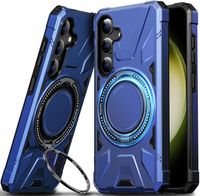 Etui Samsung Galaxy S24 pancerne magnetyczne z ringiem 360 niebieskie