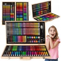 ZESTAW DO MALOWANIA RYSOWANIA ARTYSTYCZNY WALIZKA 180 El DLA DZIECI PREZENT