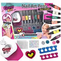 ZESTAW DO MANICURE STYLIZACJI PAZNOKCI DLA DZIECI SUSZARKA LAMPA UV 18EL.