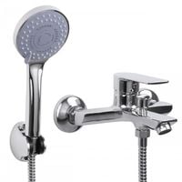 Bateria wannowa prysznicowa ścienna natryskowa chrom - Yoka