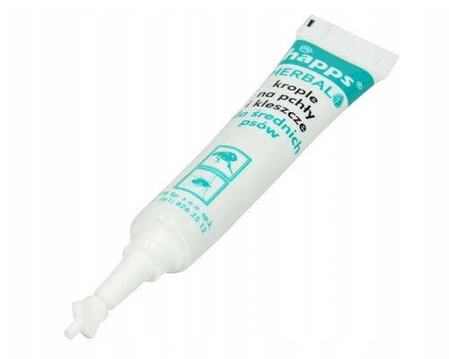 Krople na pchły i kleszcze dla dużego psa HAPPS HERBAL pieska 20 - 40 na Arena.pl