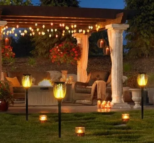 Pochodnie lampy solarne efekt płomienia 50cm na Arena.pl