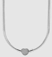 MD srebrny łańcuszek naszyjnik żmijka do charms zawieszek | serce kamienie