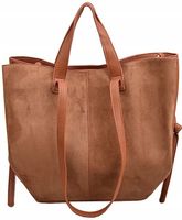 GALLANTRY Torebka damska CASUAL na ramię SHOPPER BRĄZ DUŻA A4 ZAMSZ