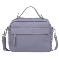 VERA PELLE torebka skórzana kuferek listonoszka z paskiem V167 j.lawendowa