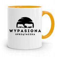 Dla Sprzątaczki Kubek Żółty Na Prezent Urodziny Z Nadrukiem Ze Zdjęciem