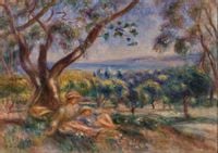Landscape with Figures, near Cagnes, Pierre-Auguste Renoir - plakat 50x40 cm
