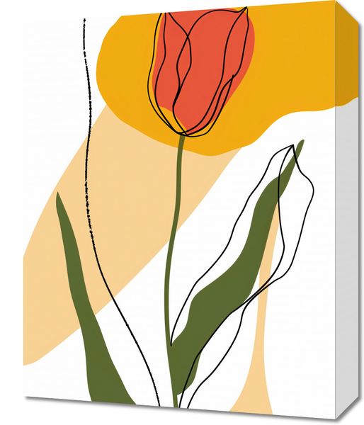 Obraz 40x50cm Przerysowany Tulipan zdjęcie 1