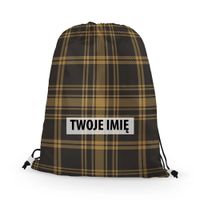 WORKO-PLECAK z Twoim imieniem Brązowa krata VIII 034