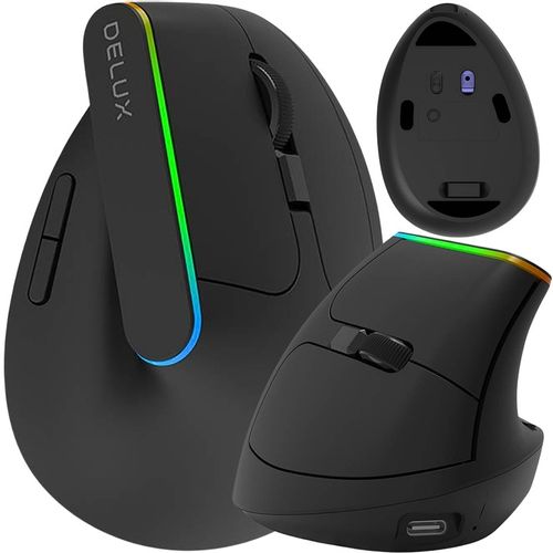 BEZPRZEWODOWA MYSZ PIONOWA DELUX M618DB BLUETOOTH 2.4G 4000DPI RGB na Arena.pl