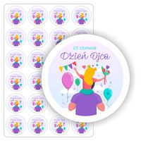 NAKLEJKI 23 czerwca DZIEŃ TATY OJCA prezent upominek 24 szt. 5 cm