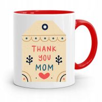 Kubek Czerwony Prezent Dla Mamy Thank You Mom Z Nadrukiem Ze Zdjęciem