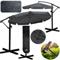 Parasol ogrodowy duży składany z wysięgnikiem pokrowiec 8 segmentów Ø 350cm