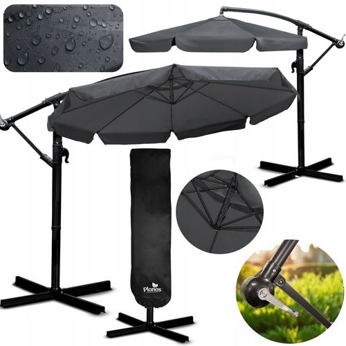 Parasol ogrodowy duży składany z wysięgnikiem pokrowiec 8 segmentów Ø 350cm na Arena.pl