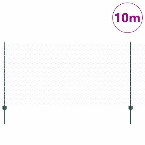 Ogrodzenie z słupkami Zielony 1.2 x 10 m Stal na Arena.pl
