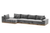 ROZKŁADANA SOFA NAROŻNA MORANI, DREWNO DĘBOWE, 420X150X71CM