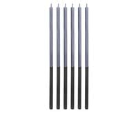 Świeczki na tort długie metaliczne niebieskie grafitowe, 6 szt.