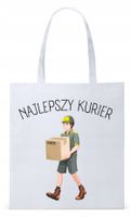 Dla Kuriera Dostawcy Torba Eco Biała Shopper Z Nadrukiem Ze Zdjęciem