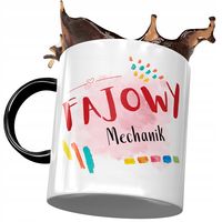 Kubek Czarny Mechanika Fajowy Mechanik Z Nadrukiem Ze Zdjęciem