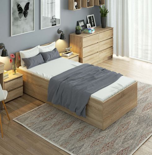 Łóżko 90x200 CLP ze stelażem podnoszonym Dąb Sonoma na Arena.pl