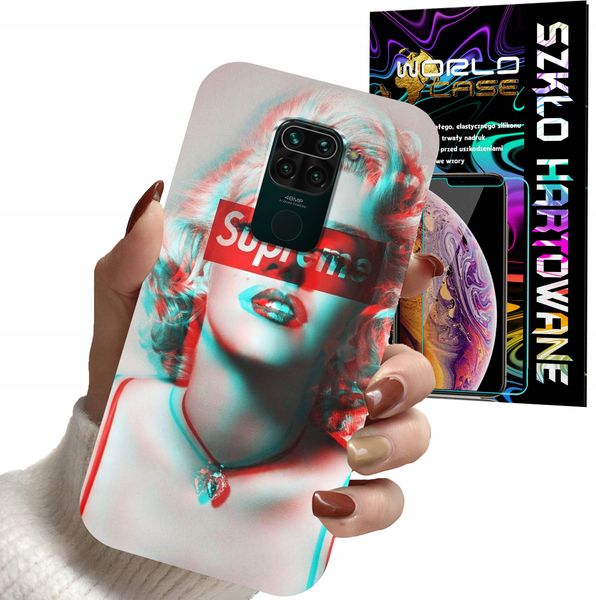ETUI DO XIAOMI NOTE 9 PRO - Monroe MODNE KOBIECE WZORY + SZKŁO zdjęcie 1