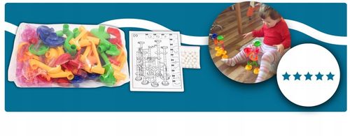 TOR KULKOWY KULODROM KLOCKI KONSTRUKCYJNE ZESTAW 105 EL KULKI 30 KULEK na Arena.pl