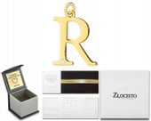 ZŁOTA ZAWIESZKA WISIOREK MAŁA LITERKA R BRYLANT