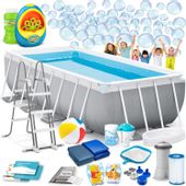 Basen ogrodowy stelażowy 400 x 200 x 122 cm 18w1 INTEX 26790 + maszynka do baniek GRATIS