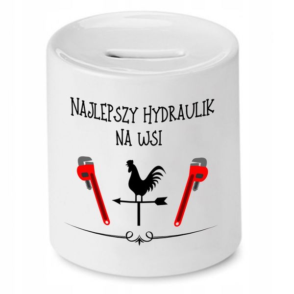 Skarbonka Dla Hydraulika Najlepszy Na Wsi Z Nadrukiem Ze Zdjęciem zdjęcie 1