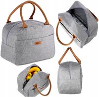 Torba Termiczna 8L Szara na Kemping Piknik Turystyczna Śniadaniowa izolacja