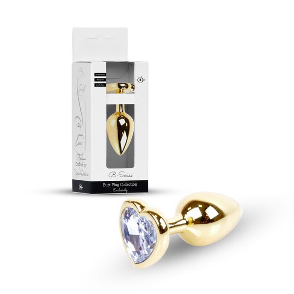 Plug-Jewellery Gold  Heart Plug- Clear zdjęcie 10