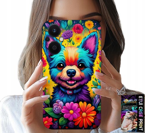 ETUI DO OPPO RENO8 LITE 5G - KWIACISTE WZORY PIESEK PIES JORK PLECKI na Arena.pl