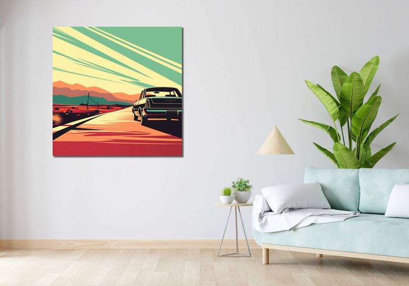 Obraz 100x100cm Droga przez Pustynię zdjęcie 2