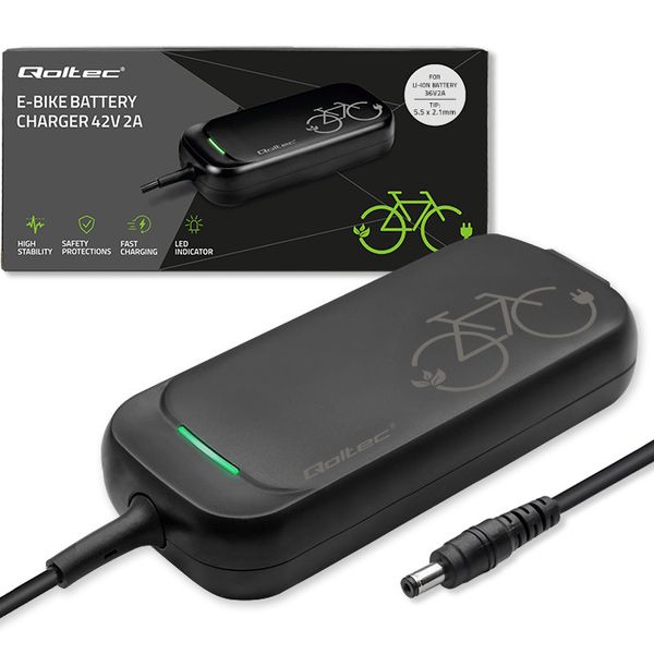 Qoltec Ładowarka e-bike 42V 2A, wodoodporna, CE zdjęcie 1