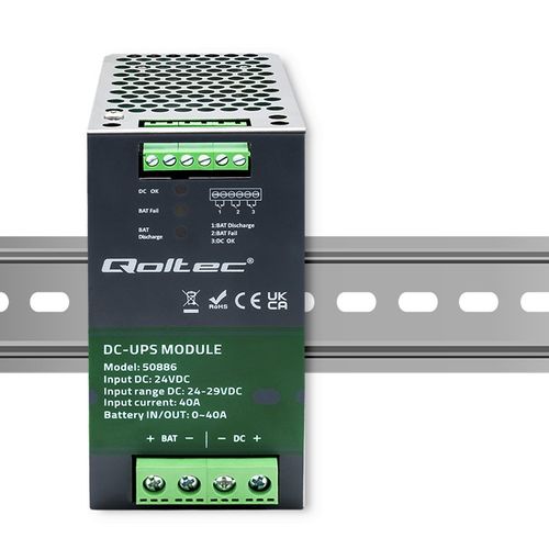 Qoltec Moduł UPS DC na szynę DIN 40A 24V na Arena.pl