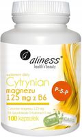 Cytrynian MAGNEZU i WITAMINA B6 P-5-P Aliness 100kaps. Skurcze mięśni Mózg