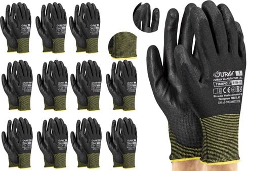 rękawice robocze czarne j-timipoli_bb7-s - 12 par na Arena.pl