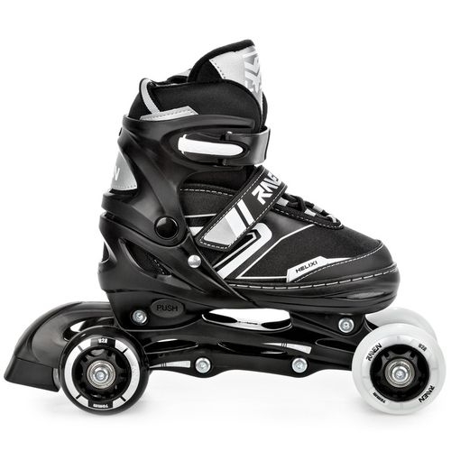 Rolki Łyżwy Wrotki 4w1 Regulowane RAVEN Helixi Black/Grey 34-37 Kółko LED na Arena.pl