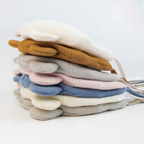 Czapka CZAPECZKA NIEMOWLĘCA dla niemowlaka Z USZAMI wiosna jesień 38-40 na Arena.pl