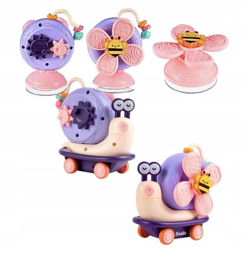 INTERAKTYWNY SENSORYCZNY ŚLIMAK 4w1 SPINER Z PRZYSSAWKĄ DLA NIEMOWLĄT na Arena.pl