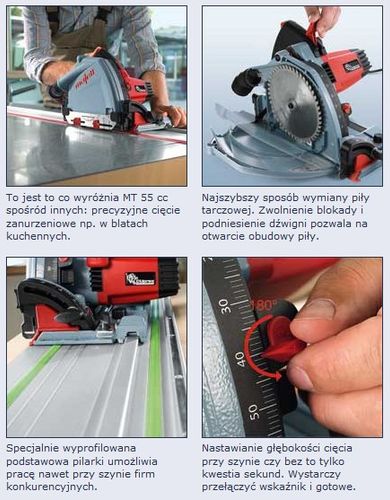 Pilarko zagłębiarka Mafell MT 55 cc MaxiMAX pilarka piła do drewna cięcia na Arena.pl
