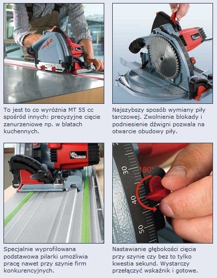 Pilarko zagłębiarka Mafell MT 55 cc MaxiMAX pilarka piła do drewna cięcia zdjęcie 2