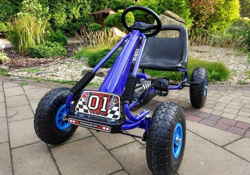 Gokart  Niebieski A-15 Pompowane Koła zdjęcie 2