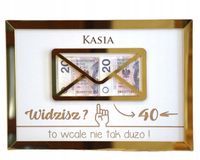 Prezent Na Urodziny 30 40 50 60 Złota Ramka Lustro