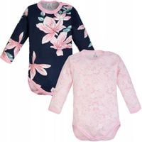2-pak BODY DŁUGI RĘKAW dziewczęce w kwiaty 98