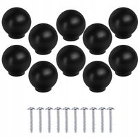 10szt Uchwyt meblowy K1 Gałka Kulka Czarny Mat