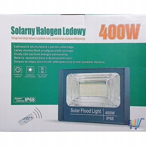 Zestaw Solarny Halogen Led 400W+Czujnik Ruch+Pilot na Arena.pl